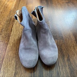 Hundred 100 Grey Suede Ankle Booties 36